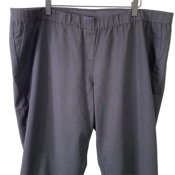 J Jill Women's Black Pull On Cropped Pants Elastic High Waist Stretch Straight - Picture 3 of 13